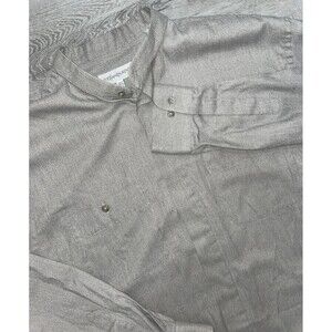 YSL Yves Saint Laurent BUTTON shirt cotton blend Grey 16.5 34/35